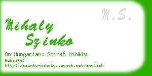 mihaly szinko business card