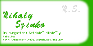 mihaly szinko business card